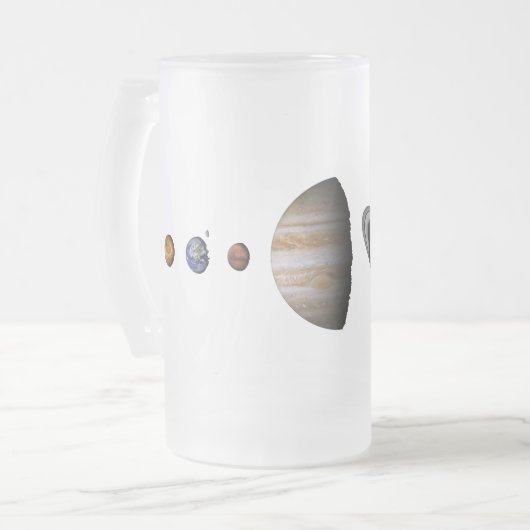 PLANETEN der SOLARsystem mattierten GlasTasse Mattglas Bierglas (Vorderseite Links)