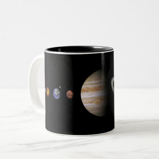 PLANETEN der SOLARsystem Zwei-Ton Tasse (Vorderseite Links)