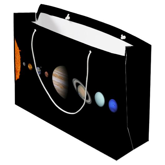 PLANETEN der SONNENSYSTEM großen Geschenk-Tasche Große Geschenktüte (Rückseite Schrägansicht)