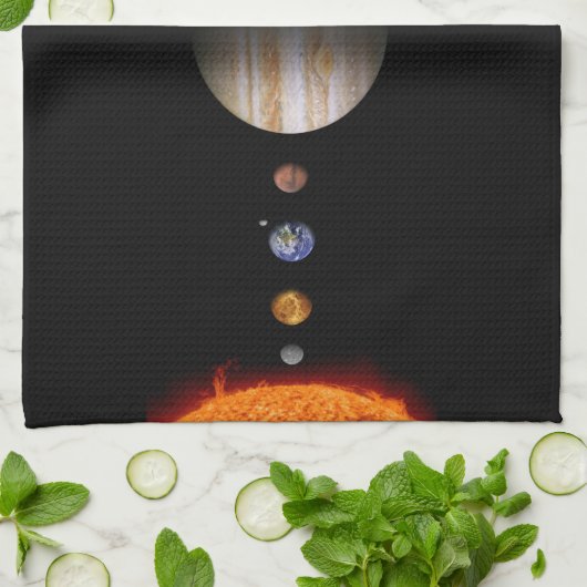 PLANETEN des SONNENSYSTEM Geschirrtuch (Gefaltet)