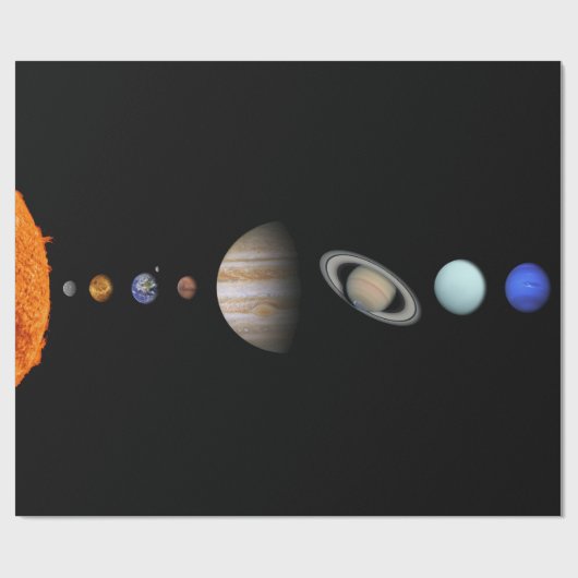 PLANETEN des SONNENSYSTEM Lech-Packpapiers Geschenkpapier (Flach)