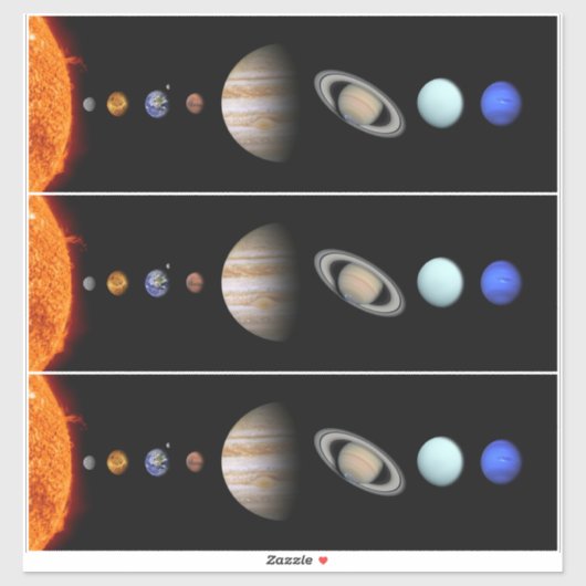 PLANETEN DES SONNENSYSTEMS 14"². Hautkleber Aufkleber (Blatt)