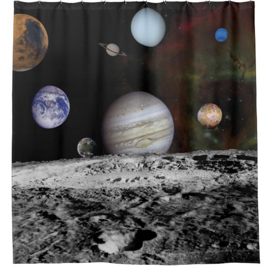 Planeten des Sonnensystems Duschvorhang (Vorderseite)