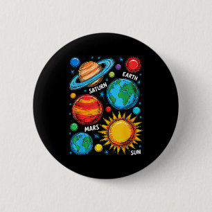 Planeten des Sonnensystems Erde Mars Saturn Sonne  Button