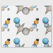 Planeten des Sonnensystems (Farbveränderlich) Geschenkpapier (Flach)