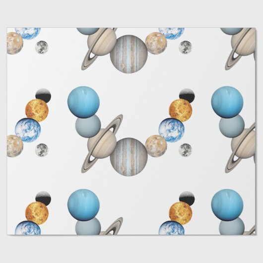 Planeten des Sonnensystems (Farbveränderlich) Geschenkpapier (Flach)