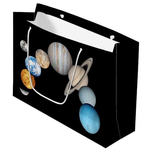 Planeten des Sonnensystems (Farbveränderlich) Große Geschenktüte (Vorderseite Schrägansicht)