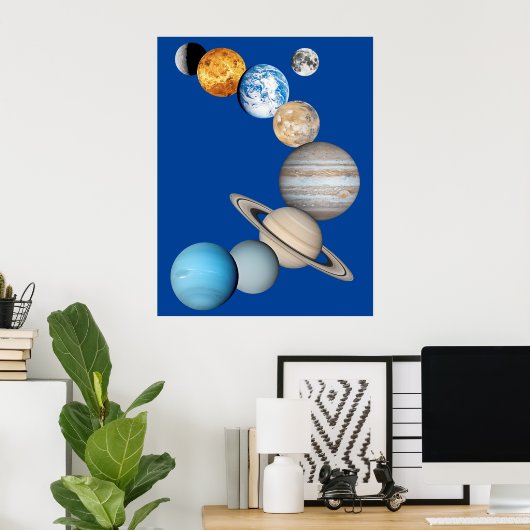 Planeten des Sonnensystems (Farbveränderlich) Poster (Heimbüro)