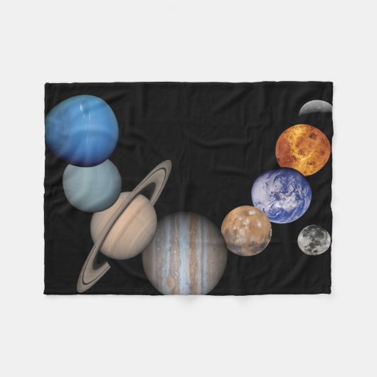 Planeten des Sonnensystems Fleecedecke (Vorderseite (Horizontal))
