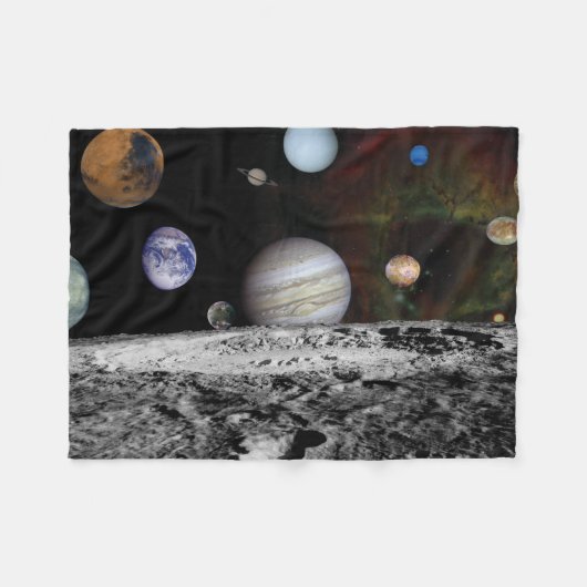 Planeten des Sonnensystems Fleecedecke (Vorderseite (Horizontal))