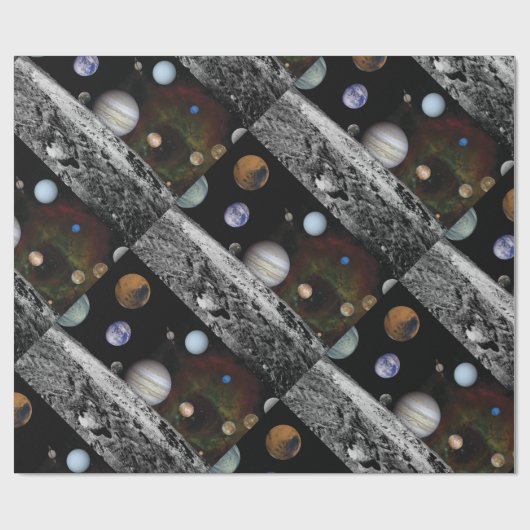 Planeten des Sonnensystems Geschenkpapier (Flach)
