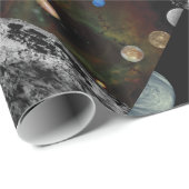 Planeten des Sonnensystems Geschenkpapier (Rolleneckpunkt)