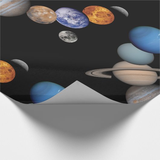 Planeten des Sonnensystems Geschenkpapier (Ecke)