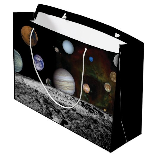 Planeten des Sonnensystems Große Geschenktüte (Rückseite Schrägansicht)