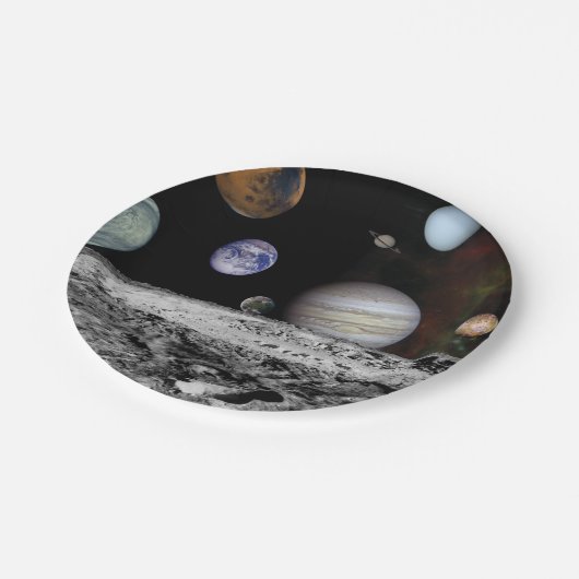 Planeten des Sonnensystems Pappteller (Schrägansicht)