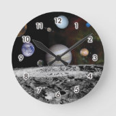 Planeten des Sonnensystems Runde Wanduhr (Vorderseite)