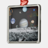 Planeten des Sonnensystems Silbernes Ornament (Links)