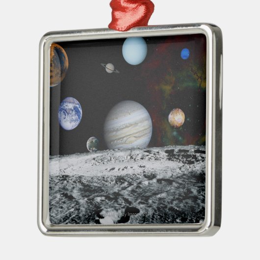 Planeten des Sonnensystems Silbernes Ornament (Links)
