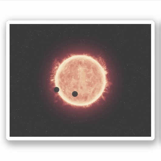 Planeten, die den roten Zwergstern in Trappist-1 ü Aufkleber (Vorderseite)