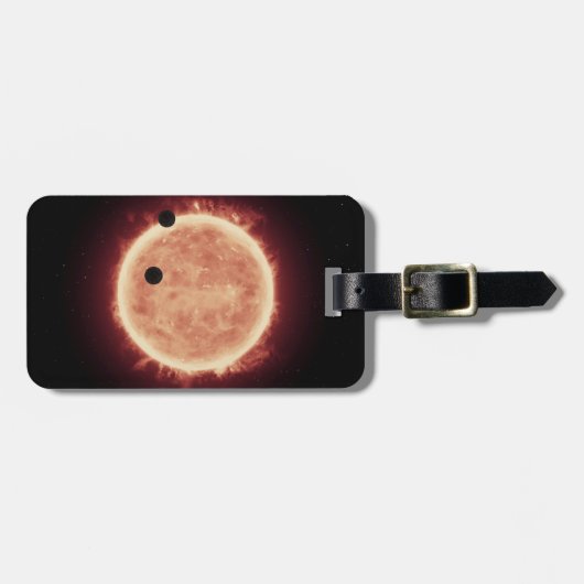 Planeten, die den roten Zwergstern in Trappist-1 ü Gepäckanhänger (Vorderseite horizontal)