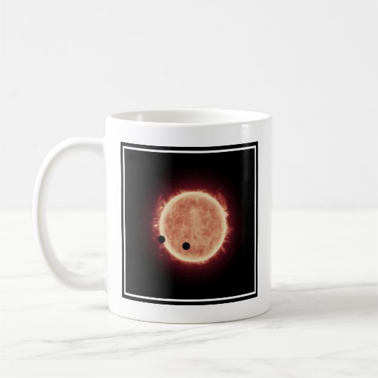 Planeten, die den roten Zwergstern in Trappist-1 ü Kaffeetasse (Links)
