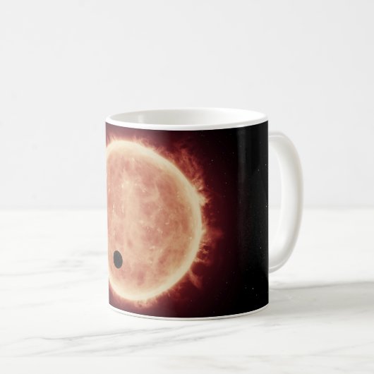 Planeten, die den roten Zwergstern in Trappist-1 ü Kaffeetasse (VorderseiteRechts)