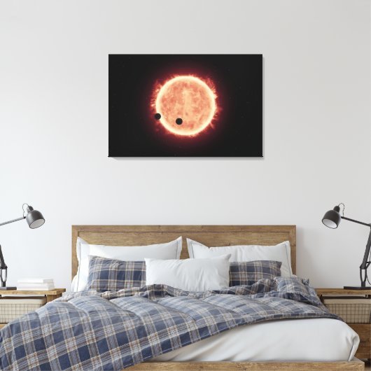 Planeten, die den roten Zwergstern in Trappist-1 ü Leinwanddruck (Insitu (Schlafzimmer))