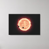 Planeten, die den roten Zwergstern in Trappist-1 ü Leinwanddruck (Vorderseite)