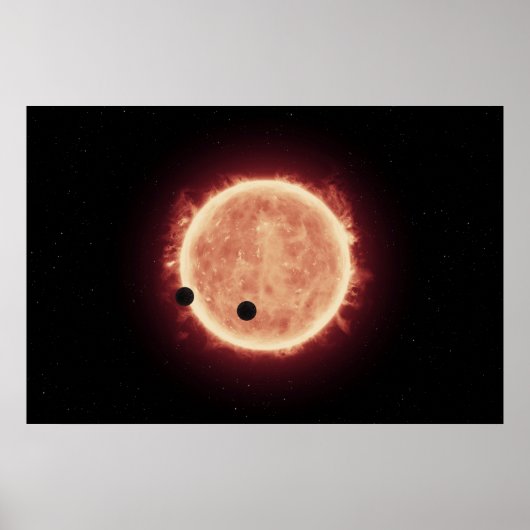 Planeten, die den roten Zwergstern in Trappist-1 ü Poster (Vorne)