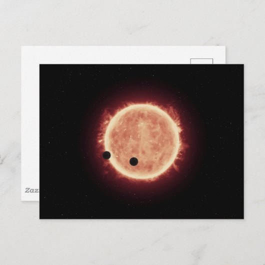 Planeten, die den roten Zwergstern in Trappist-1 ü Postkarte (Vorne/Hinten)