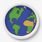 Planeten-Erde des Sonnensystems Pappteller (Vorderseite)