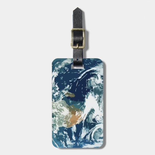 Planeten-Erde Gepäckanhänger (Vorderseite vertikal)