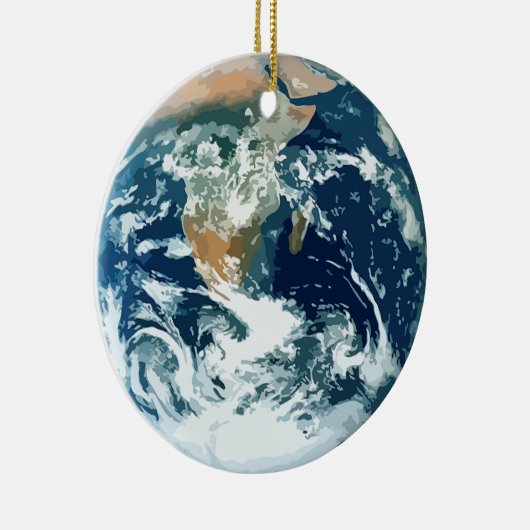 Planeten-Erde Keramikornament (Rechts)