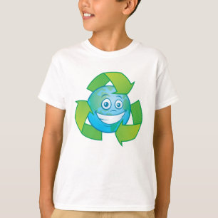 Planeten-Erde recycelt Cartoon-Charakter T-Shirt