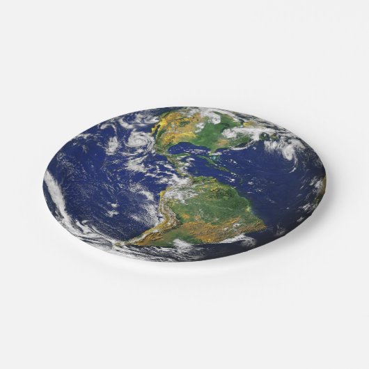 PLANETEN-ERDE (Sonnensystem) ~ Pappteller (Schrägansicht)