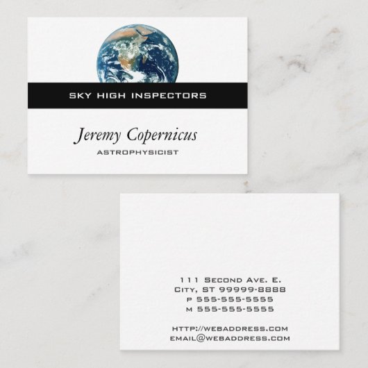 Planeten-Erde Visitenkarte (Vorne/Hinten)
