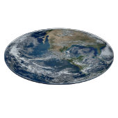 Planeten-Erde vom Weltraum mit Wolken Schneidebrett (Ecke)