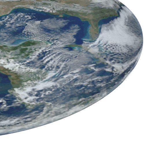 Planeten-Erde vom Weltraum mit Wolken Schneidebrett (Ecke)