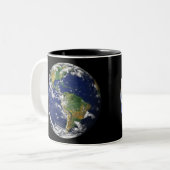 PLANETEN-ERDE VON RAUM Zwei-Ton Tasse (Vorderseite Links)