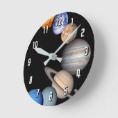 Planeten-Fotos Solarsystemmontage-JPL Runde Wanduhr (Winkel)