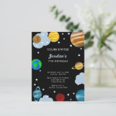 Planeten Geburtstag Weltraumgalaxie Party Postkarte (Stehend Vorderseite)