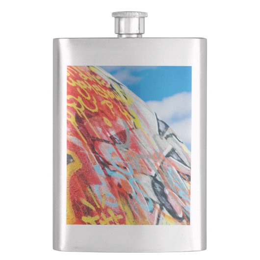 Planeten-Graffiti Flachmann (Vorderseite)
