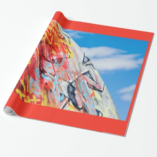 Planeten-Graffiti Geschenkpapier (Ungerollt)