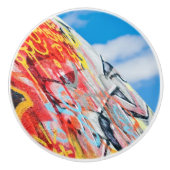 Planeten-Graffiti Keramikknauf (Vorderseite)