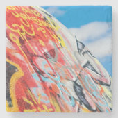 Planeten-Graffiti Steinuntersetzer (Vorderseite)