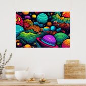 Planeten Hintergrund GROSS Poster (Küche)