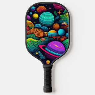 Planeten Hintergrund Pickleball Schläger