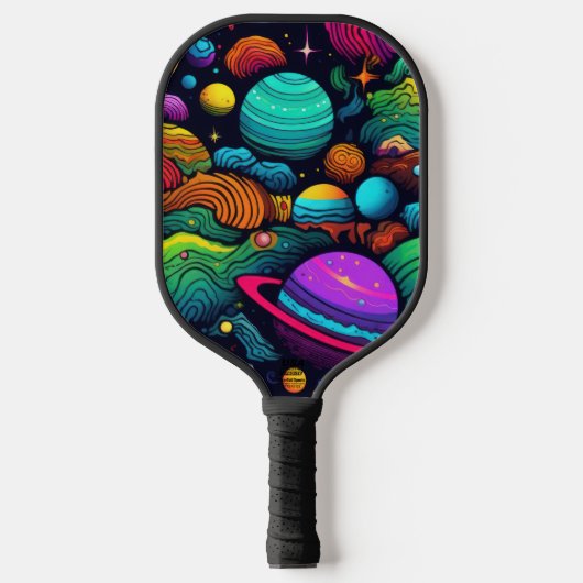 Planeten Hintergrund Pickleball Schläger (Vorderseite)