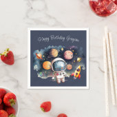 Planeten im Weltraum Blau Serviette (Beispiel)