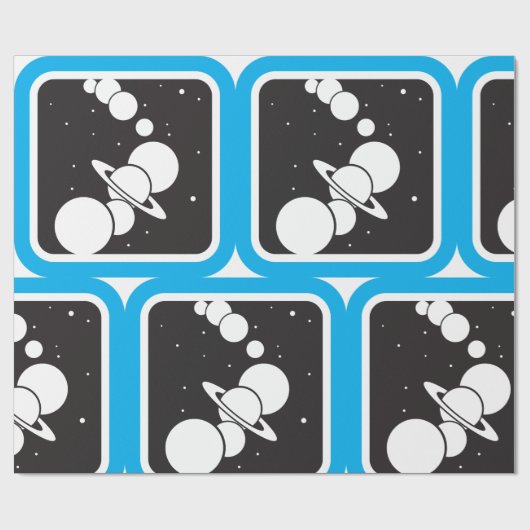 Planeten im Weltraum Geschenkpapier (Flach)
